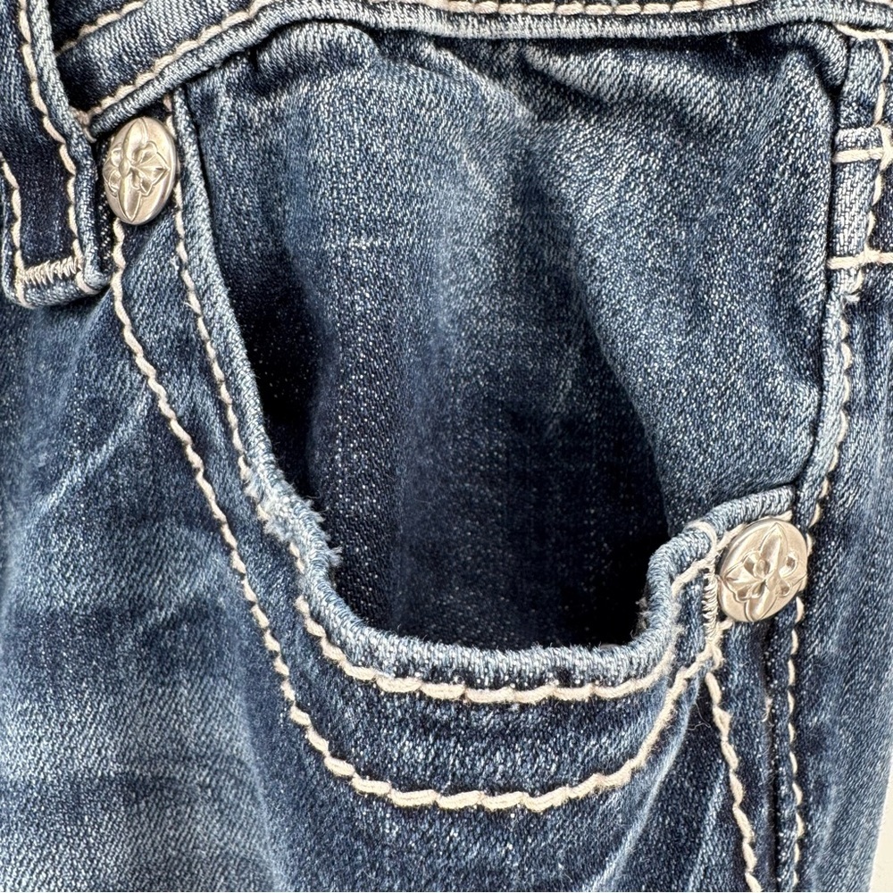 Vintage Y2k Miss Me Wilde Aztec Embroidered Diamond Mid-Rise Bootcut Jeans 31x34 - Picture 7 of 13